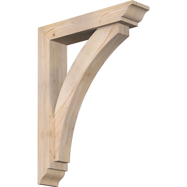 Ekena Millwork Thorton Traditional Smooth Bracket w/ Offset Brace, Douglas Fir, 5 1/2"W x 26"D x 34"H BKT0604X26X34THR01SDF - main